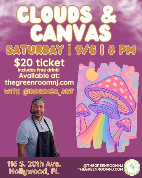 Clouds and Canvas: Rainbow Mushroom