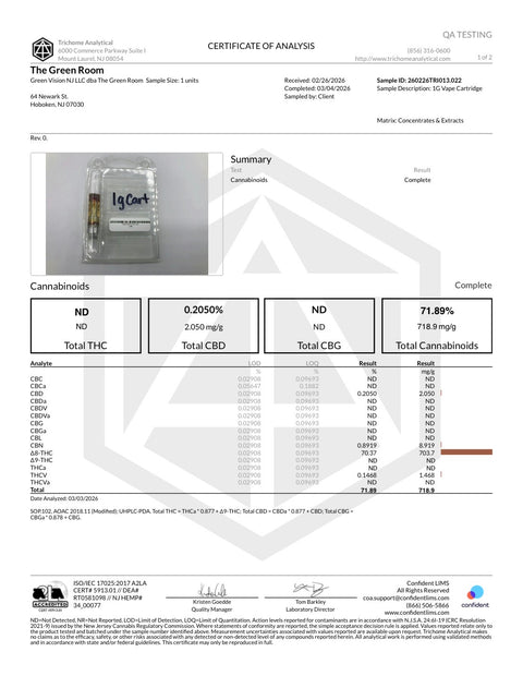 Nighttime - Premium Vape Oil Cartridge