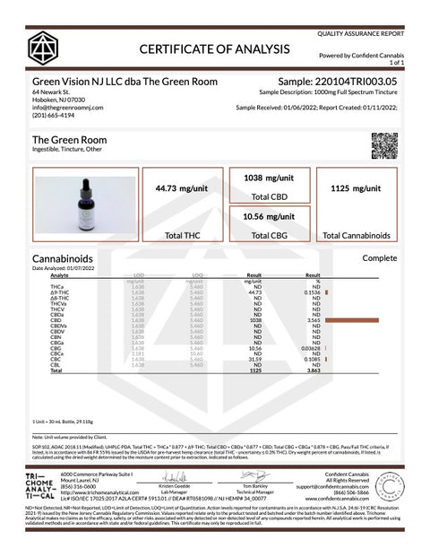 Full Spectrum Tincture - 1000mg